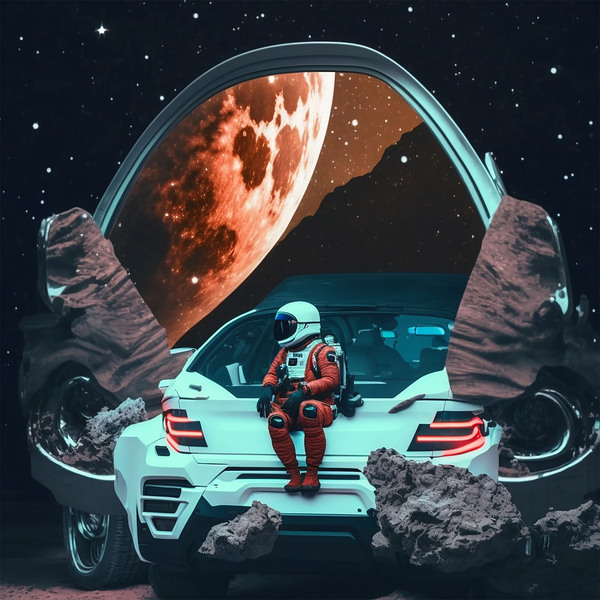 Astronaut On BMW Print