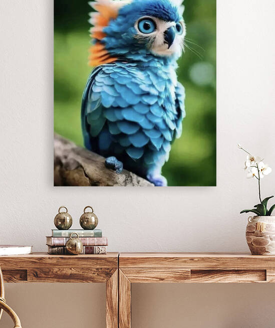 Baby  Blue Owl  by Gregory Michael 88 Art Studio